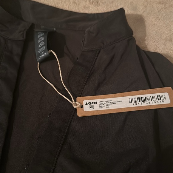 Skims long sleeve ruched dress cover up -nwt - Picture 4 of 4